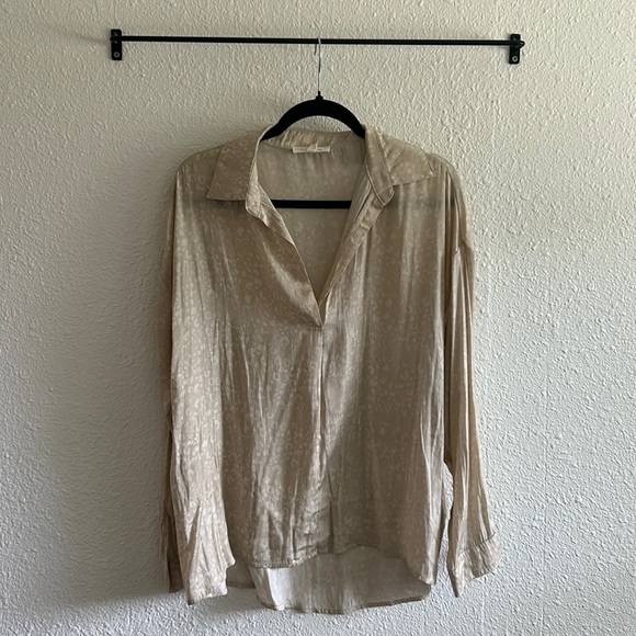 Tops - Silky Cream Leopard Shirt by Grade & Gather